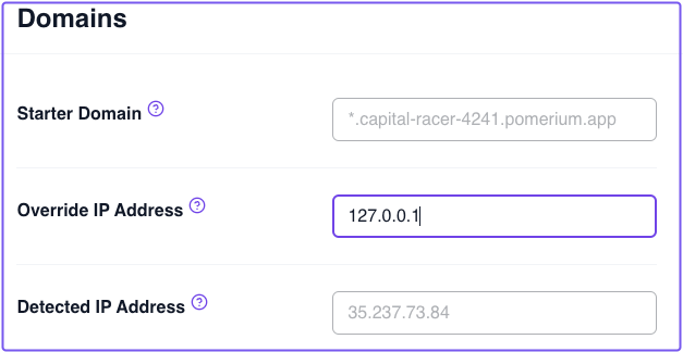 Manually setting the cluster IP address in the Zero Console