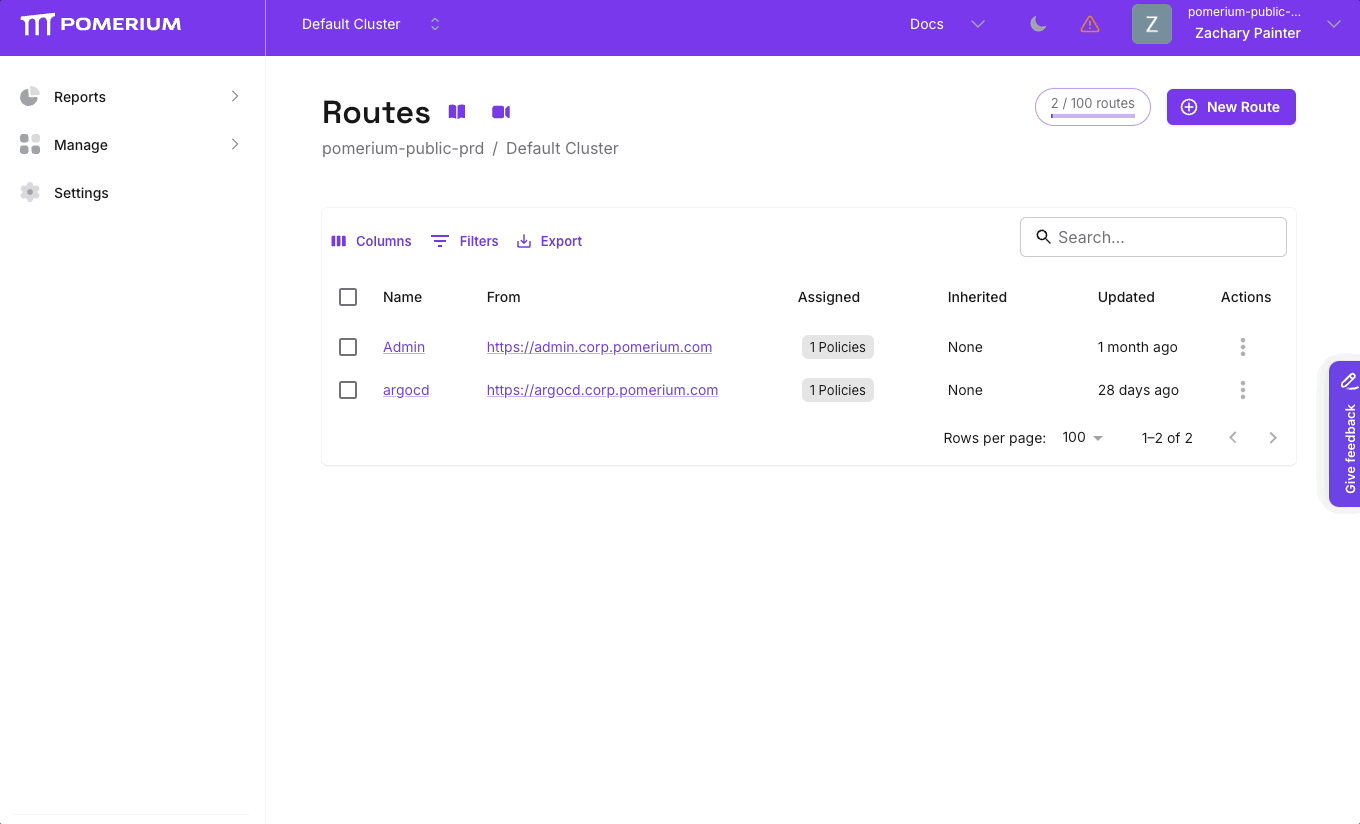 Find traffic metrics in Pomerium Zero